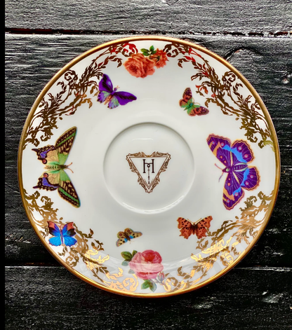 "Kindly Fuck Off" Butterfly Teacup & Saucer