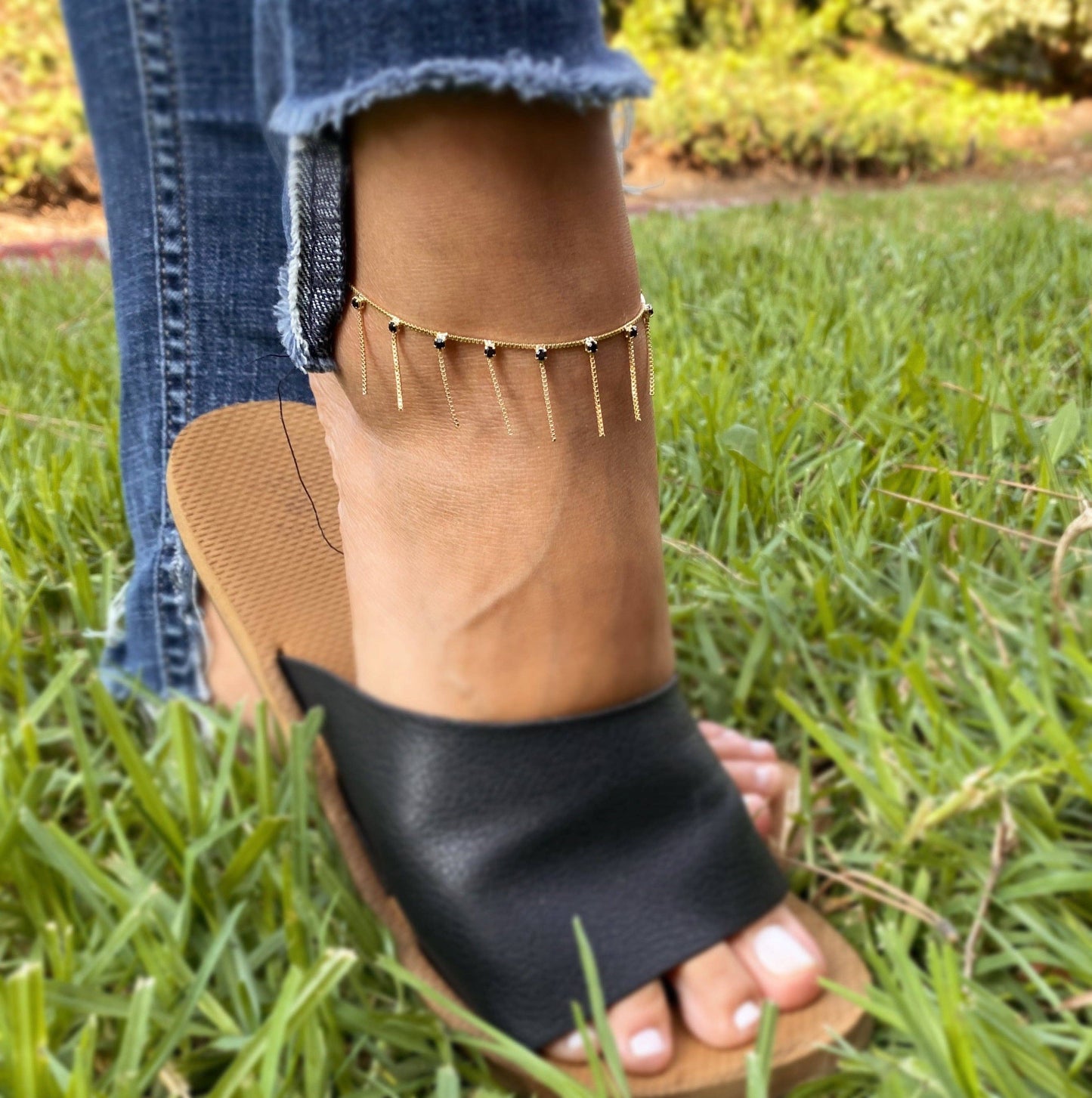 Clear Crystals & 18K Gold Filled Anklet