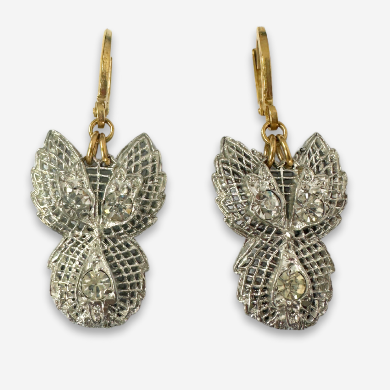 The Eleanor - Refashioned Vintage Silver Rhinestone Earrings