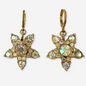 The Celeste Earrings - Refashioned Vintage Gold Tone Iridescent Rhinestone Star Earrings
