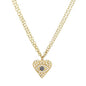 Evil Eye Heart Pavé 14kt Gold Vermeil Necklace