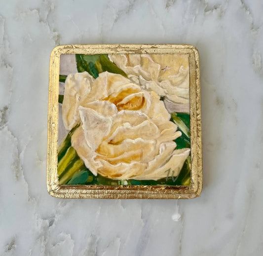 Yellow Peony - Woodblock Oil Painting