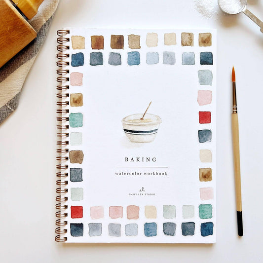 Baking Watercolor Workbook by Watercolor Artist Emily Lex