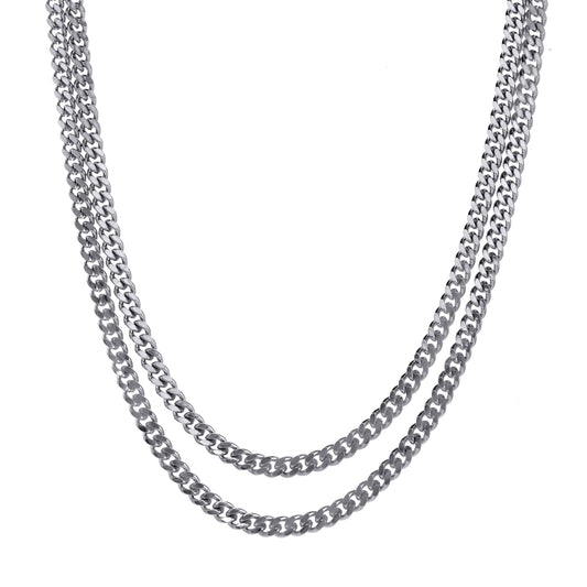 Double Silver Strand Necklace