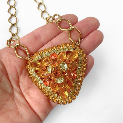 The Betty - Refashioned Vintage Topaz Rhinestone Necklace
