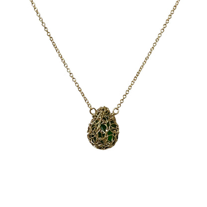 Loom of the Forest Chrome Diopside 14kt Gold Necklace