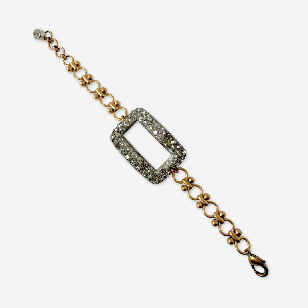 The Kate - Refashioned Vintage Rectangular Rhinestone Bracelet