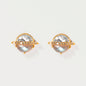 Natural Diamond Slices, Pavé Champagne Diamonds & Labradorite 18kt Gold Vermeil Earrings