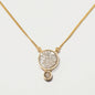 Natural Diamond Slices Double Circle 18K Gold Vermeil Necklace