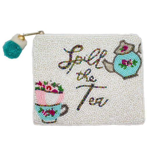 Spill The Tea Beaded Coin Pouch