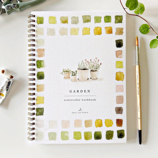 Garden Watercolor Workbook by Watercolor Artist Emily Lex