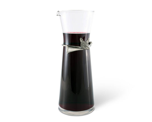 Equestrian Hunt Horn Pewter & Glass Wine Carafe -IN STORE OR LOCAL DELIVERY ONLY