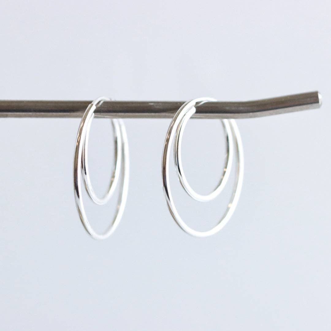 Endless Sterling Silver Double Hoops