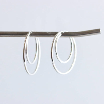 Endless Sterling Silver Double Hoops