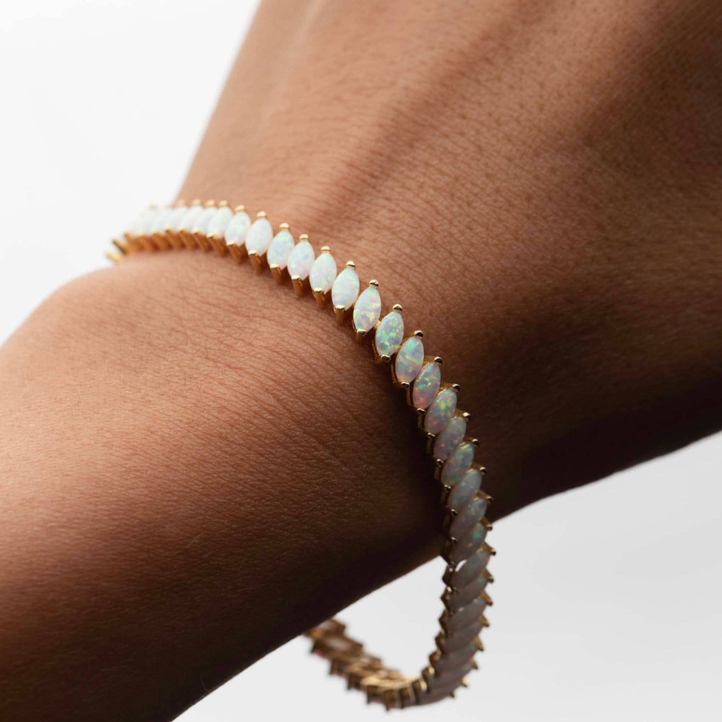 Lab Opal Fire 18kt Gold Vermeil Tennis Bracelet