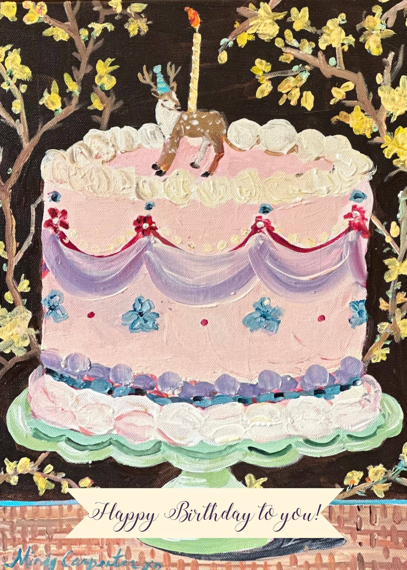 Happy Birthday Deer Greeting Card