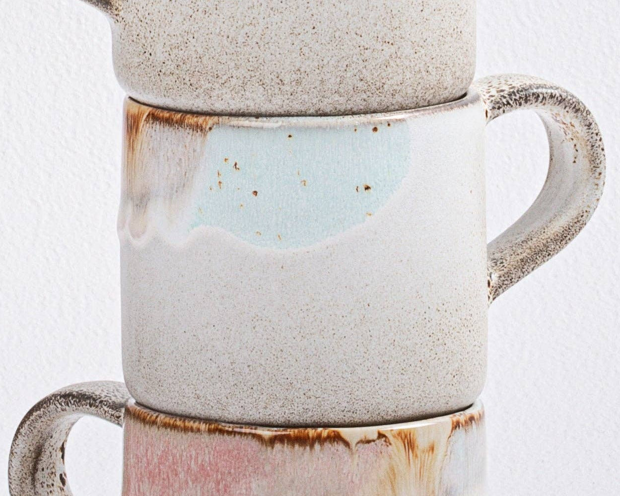 Melting Ice Cream Handmade Mug - Green & Blue