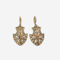 The Winifred - Vintage Refashioned Art Deco Gold Tone and Clear Rhinestone Earrings