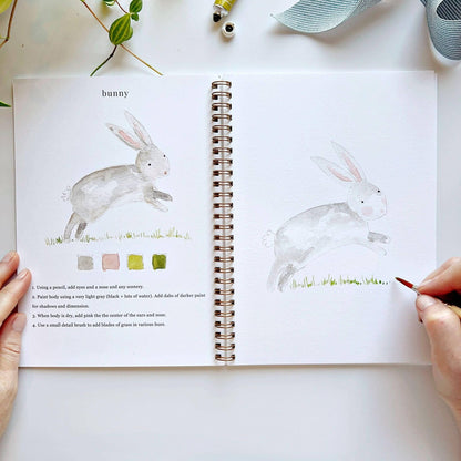 Animals Watercolor Workbook by Watercolor Artist Emily Lex
