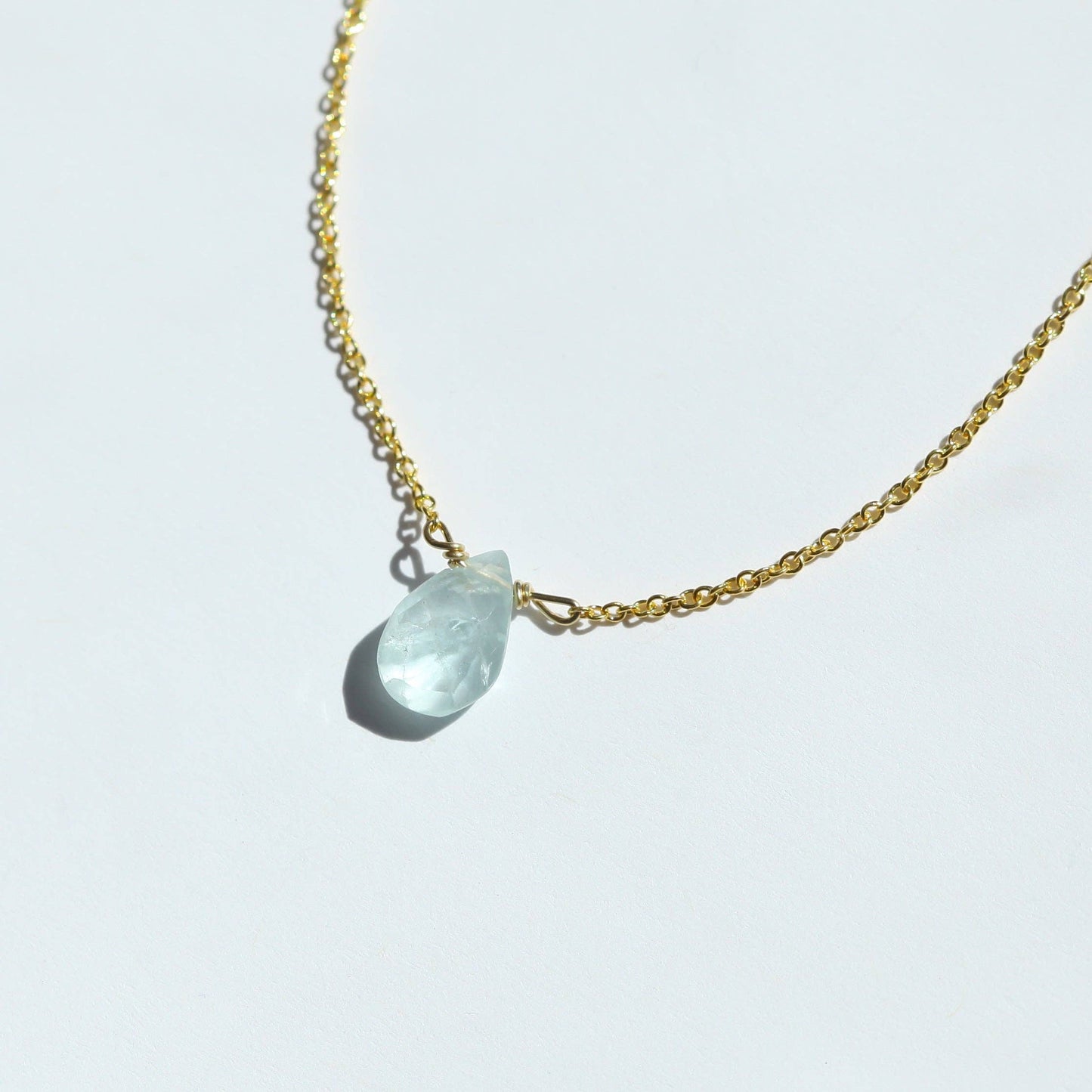 Aquamarine Gemstone 14kt Gold Fill Necklace