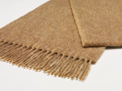 Camel Merino Wool Scarf - Made in England