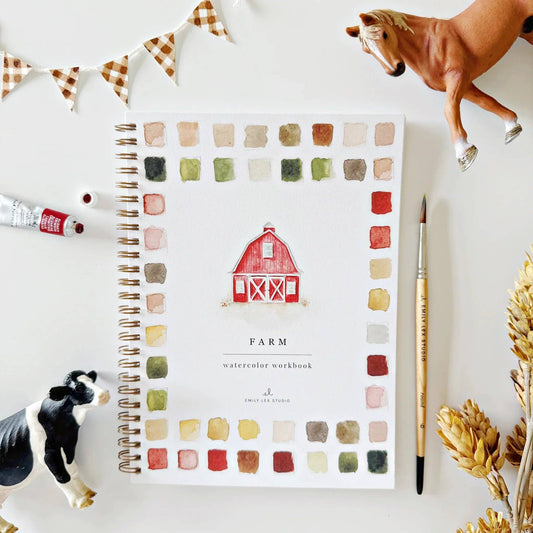 Farm Watercolor Workbook by Artist Emily Lex
