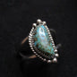 Native American Made Turquoise Sterling Silver Ring - Size 8.5