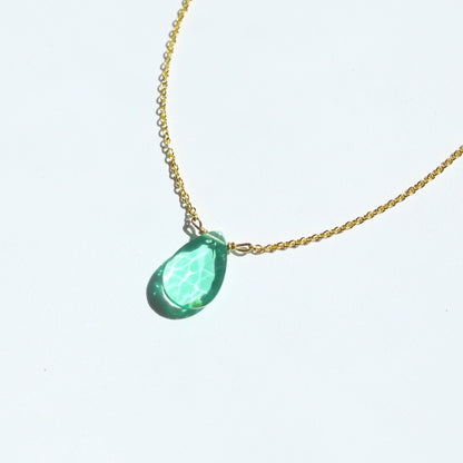 Emerald-Tone Quartz 14kt Gold Fill Necklace
