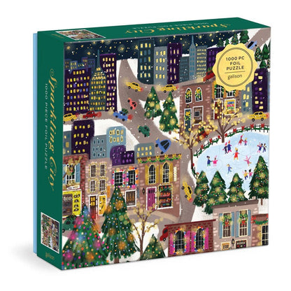Sparkling City 1000 Piece Foil Puzzle by Artist Joy Laforme
