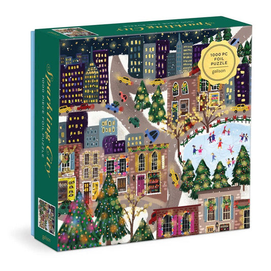 Sparkling City 1000 Piece Foil Puzzle by Artist Joy Laforme