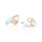 Rainbow Moonstone & Rose Quartz 18kt Gold Vermeil Earrings