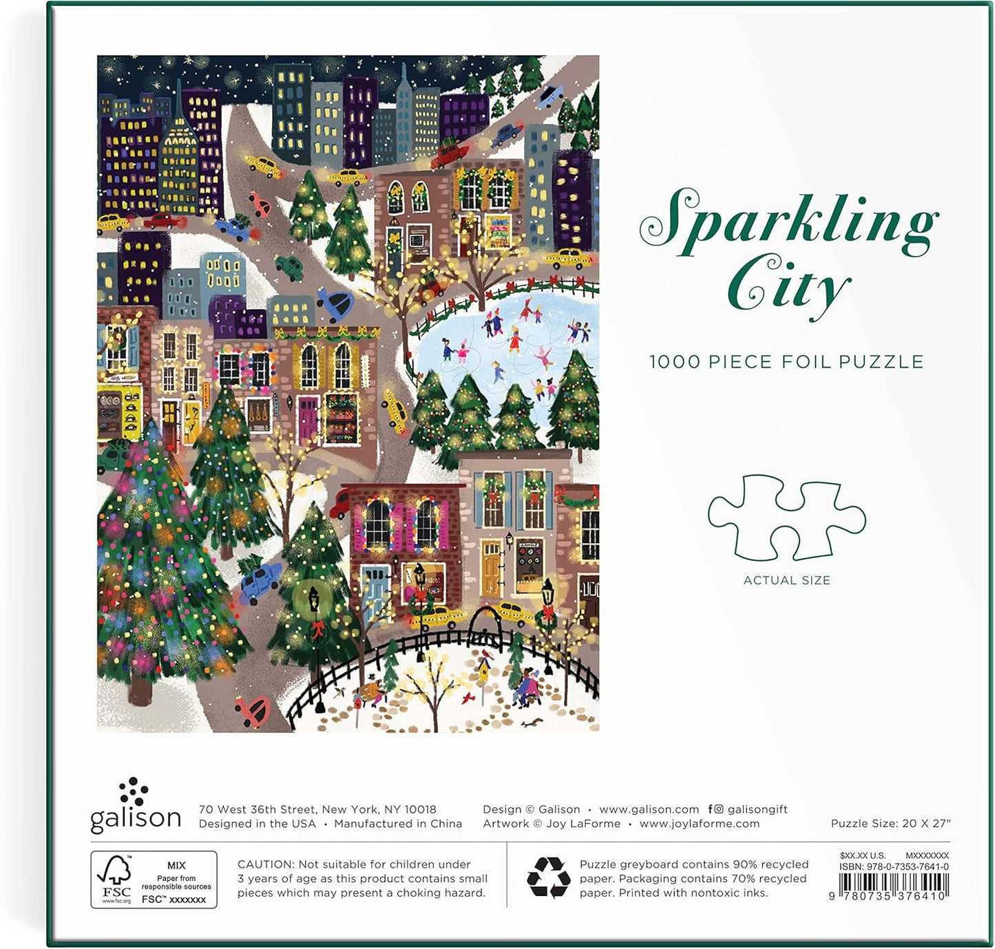 Sparkling City 1000 Piece Foil Puzzle by Artist Joy Laforme