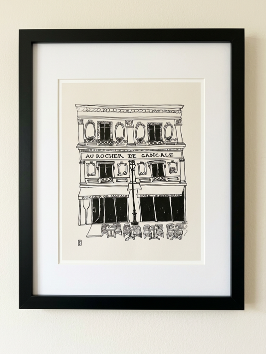 Au Rocher De Cancale Paris Restaurant Framed Giclée Fine Art Print by Pascale Berkowitz