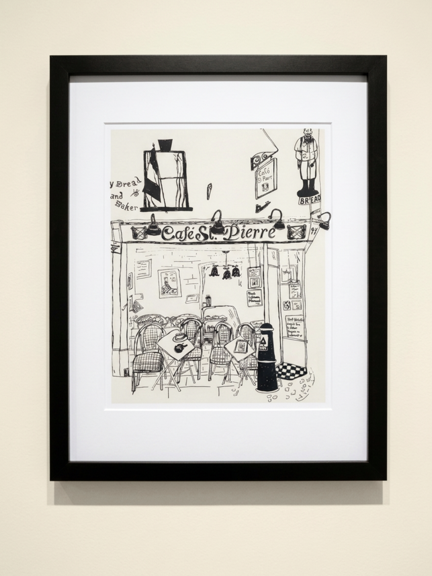 Café St. Pierre Canterbury Restaurant Framed Giclée Fine Art Print by Pascale Berkowitz