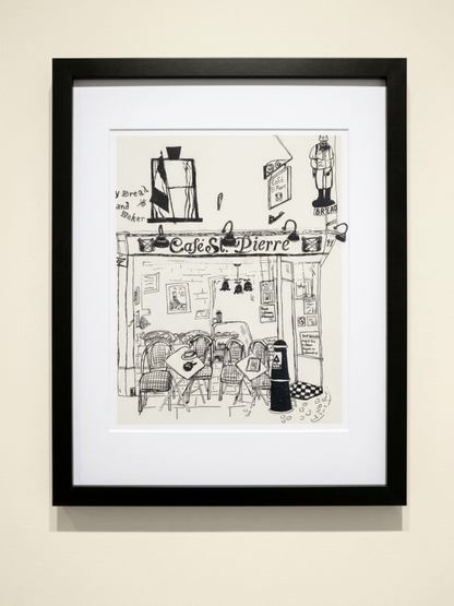 Café St. Pierre Canterbury Restaurant Framed Giclée Fine Art Print by Pascale Berkowitz