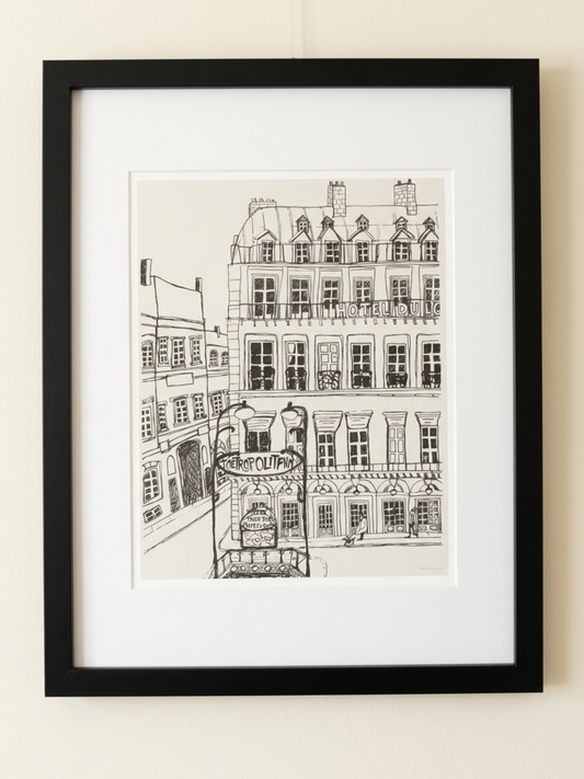Hotel Du Louvre Paris Giclée Framed Fine Art Print by Pascale Berkowitz