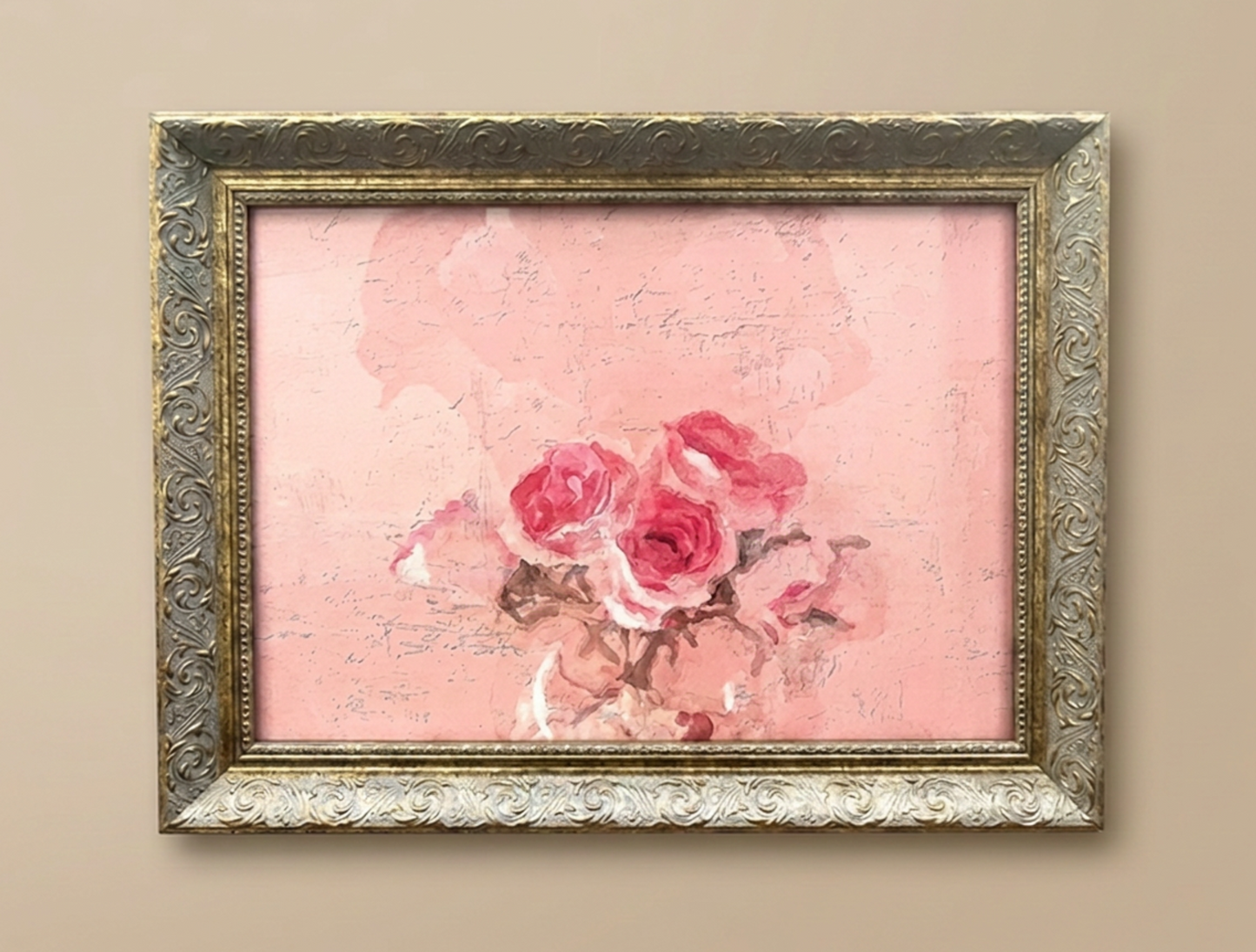 Framed Pink Roses Print