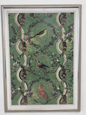 Countesse's Aviarium in Mint Framed Art Textile Print