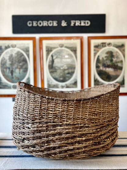 Handcrafted Natural Fiber Large Basket