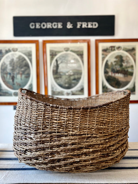 Handcrafted Natural Fiber Large Basket