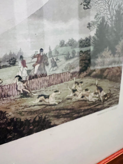 Vintage "A Day With The Harriers" Wood-Framed Print by British Artist William Henry Tuck