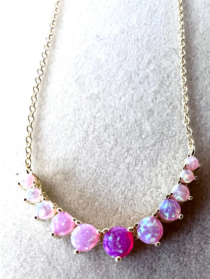 Pink Lab Opal Ombre & 18kt Gold Vermeil Necklace
