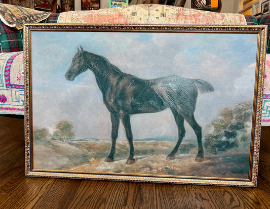"Golding Constable's Black Riding Horse" - John Constable Framed Oil Reproduction
