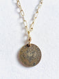 1961 Austrian Edelweiss Schilling Coin 14kt Gold Vermeil Paper Clip Necklace