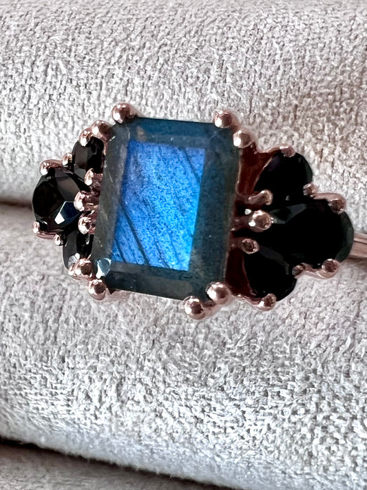 Labradorite & Spinel Ring, Size 5