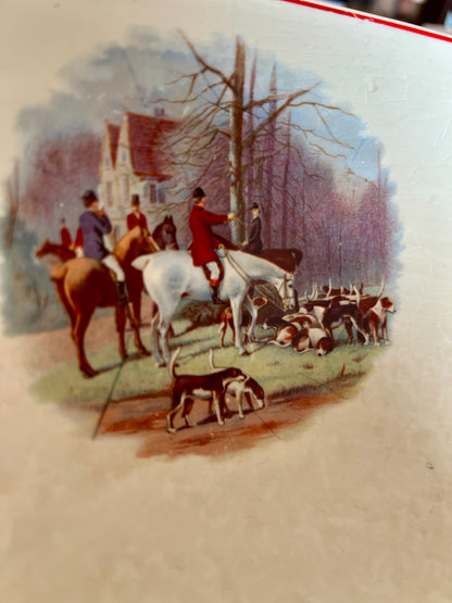 Vintage Tom & Jerry Hunting Scene Punch Bowl & Cups Set