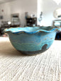 Light Blue Wavy Bowl - Handmade by Ceramic Artist Natalie Zelman