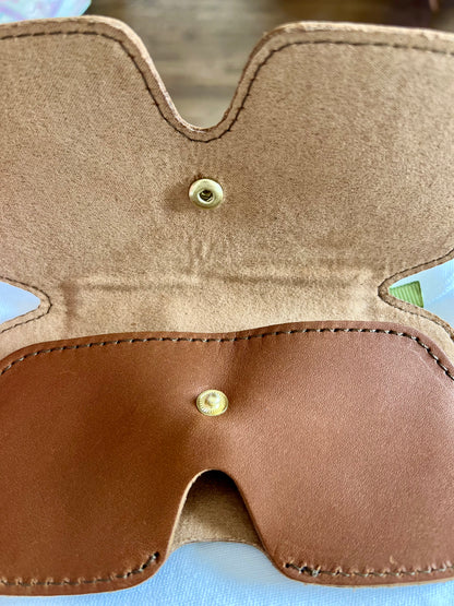Tan Leather Sunglasses Case