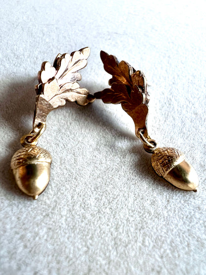 Acorn Brass Earrings