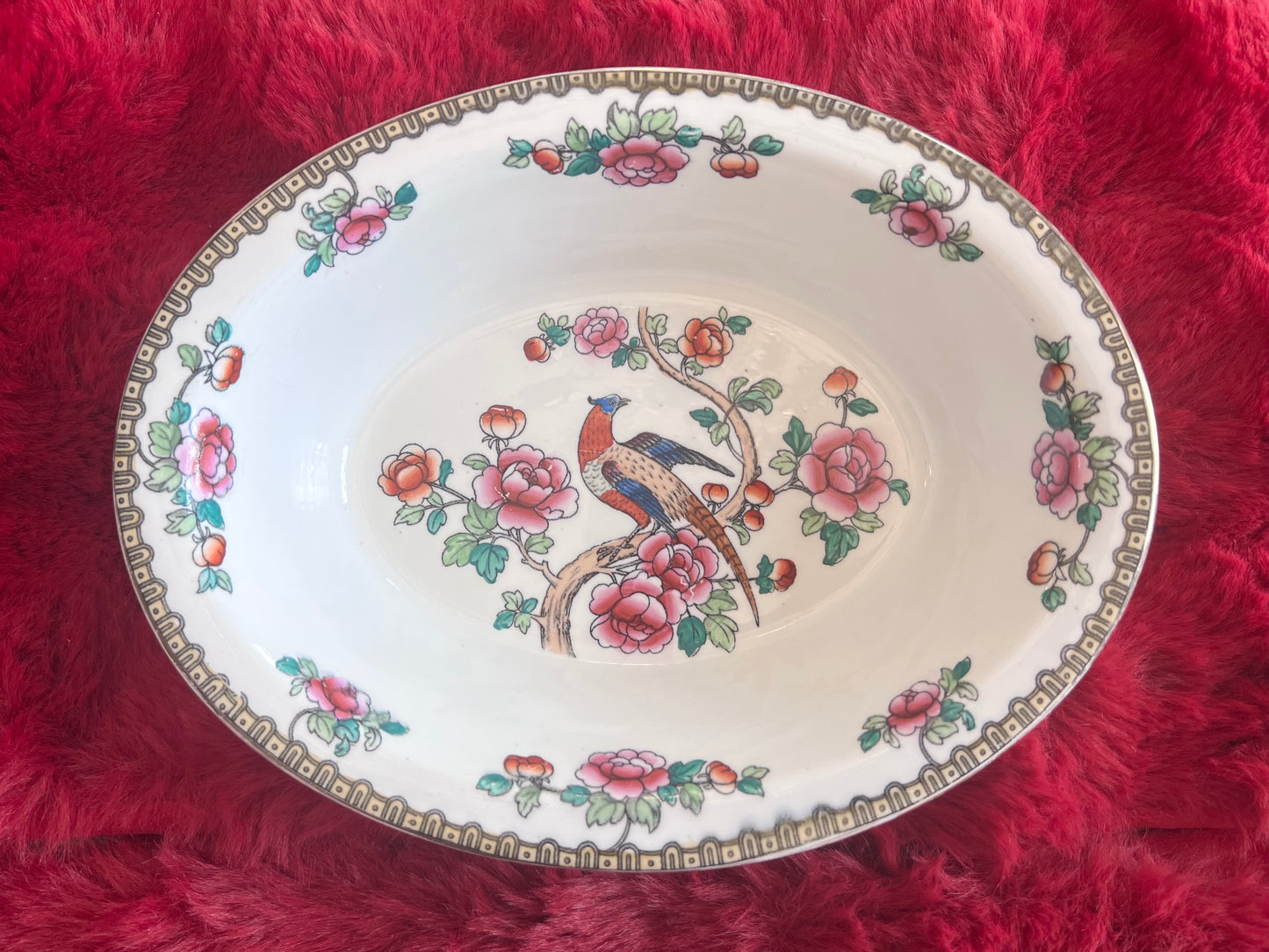 Vintage Whieldon Ware Pheasant Bowl Winkle & Co., England Circa Late 19th - Early 20th Century